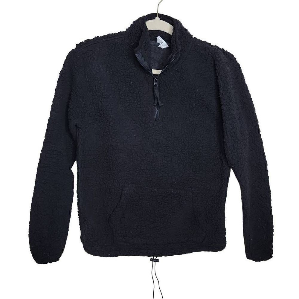 No Boundaries Black Long Sleeve Half Zip Collar Sweater Medium